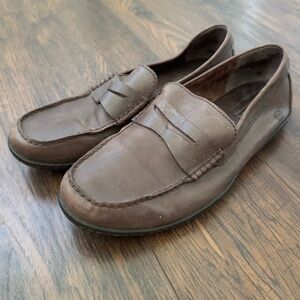 Born Simon Penny Distressed Leather Brown Slip On Comfort Loafers Mens Size 10